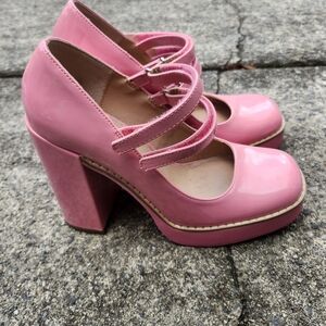 Steve Madden Pink Double Strap Platform Heels